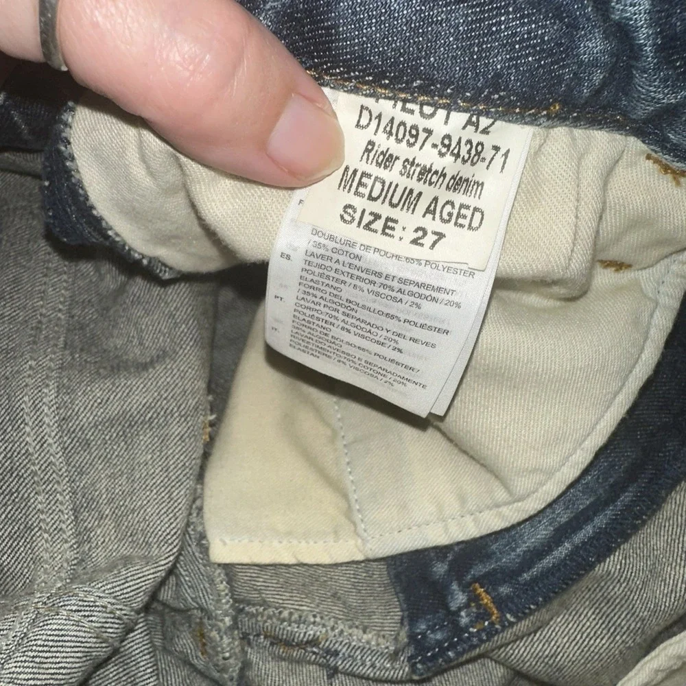 G‎ Star Raw Jeans Rider Stretch Denim size 27 Medium aged 3301